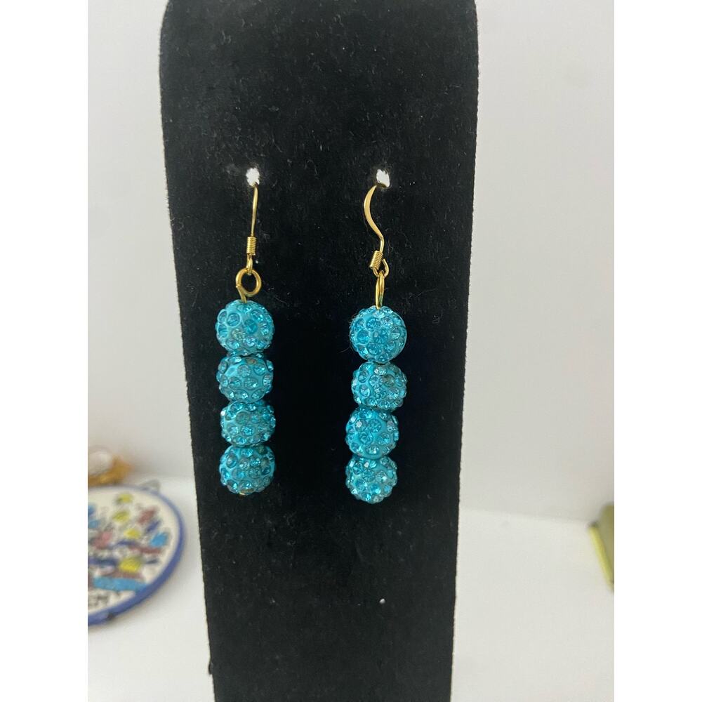 bright blue bead earrings